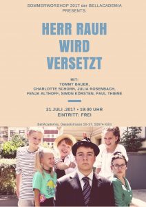 Sommerworkshop, Schauspielschule, BellAcademia, Köln, 2017, Zürich